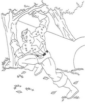 coloriage captain america court dans les bois